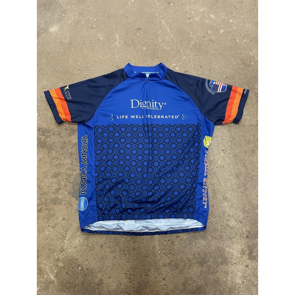 Primal Houston Strong Cycling Jersey Mens XL Blue 1/4 Zip Short Sleeve‎ Shirt
